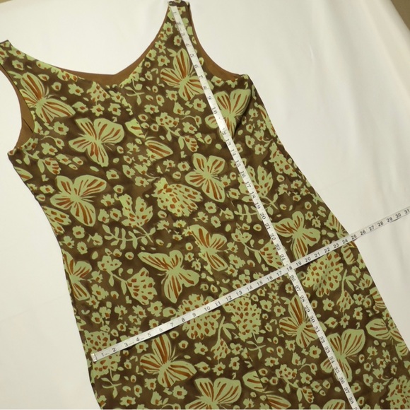 NEW j.h. collectibles Floral & Butterflies 16W Green Brown Maxi Dress ~ Perfect - Picture 6 of 9